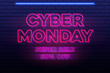 Obraz premium Cyber Monday Super Sale Banner