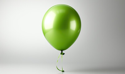Green festive balloons on a white background.