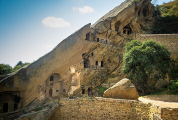 The famous monastery of Dawid Gareji in eastern Georgia in the desert.  - obrazy, fototapety, plakaty