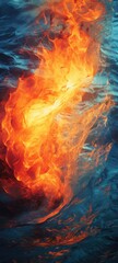Abstract image fire and water phone wallpaper