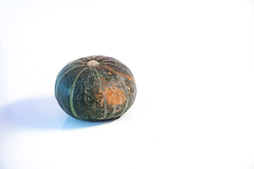 Close-up of Pumpkin on a White Background