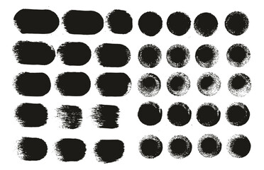 Round Sponge Thick Artist Brush Straight Lines Mix High Detail Abstract Vector Background Mix Set 