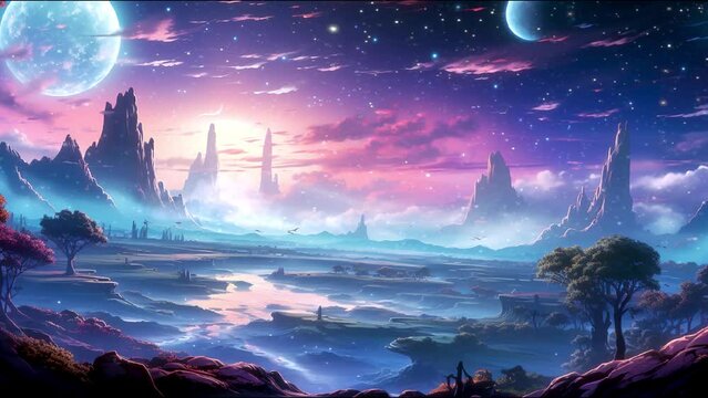 Elevate your VTuber and Twitch streams with our captivating space planet backdrop, complete with asteroids flying by. This high-quality, seamlessly loopable digital asset