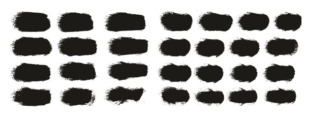 Round Sponge Thick Artist Brush Straight Lines Mix High Detail Abstract Vector Background Mix Set 