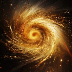 Explosion and swirl of gold sparkles