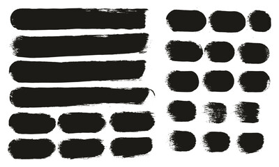 Round Sponge Thick Artist Brush Straight Lines Mix High Detail Abstract Vector Background Mix Set 