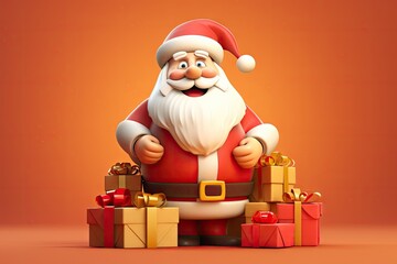 Jolly 3d santa claus cartoon character