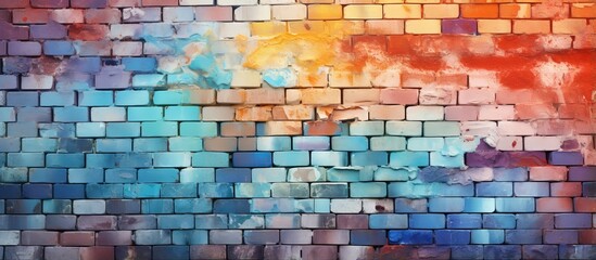 Colorful illustration of a brick wall background