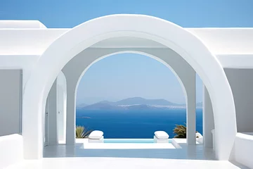 Zelfklevend Fotobehang Modern white portico in Greece © Tymofii