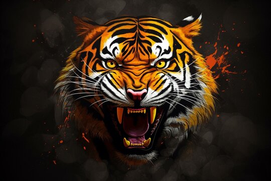 image showing a tiger mascot. Generative AI