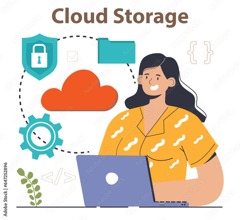 Poster cloud technology. big data storage and exchange. cloud computing