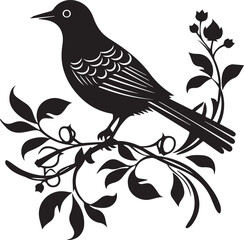 Fototapeta premium Bird Black And White, Vector Template for Cutting and Printing