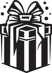 Fototapeta premium Holiday Gift Shopping Black And White, Vector Template for Cutting and Printing