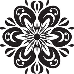 Obraz premium Pattern Mandala Black And White, Vector Template for Cutting and Printing