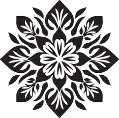 Pattern Mandala Black And White, Vector Template for Cutting and Printing