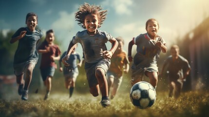 Obraz na płótnie Canvas child of people playing soccer 