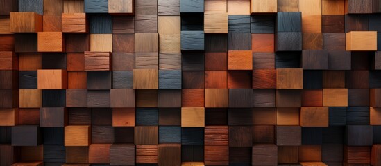 block pattern background with wooden texture