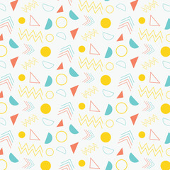 Fototapeta na wymiar colorful seamless minimal geometric shapes pattern background vector illustration