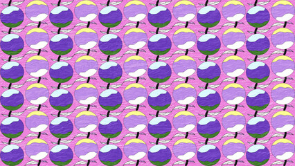 Orange Fruits Pattern Background Wallpaper