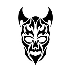 Illustration vector graphic of tribal art face devil 
