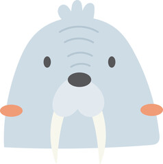 Walrus Face Cartoon