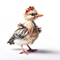 Ruff bird isolated on white background.