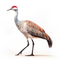 Fototapeta premium Sandhill crane bird isolated on white background.
