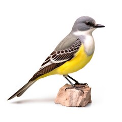 Western kingbird bird isolated on white background.