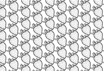 Free vector seamless black and white fruit pattern. Wallpaper, Wall art, Packaging background decoration design. 