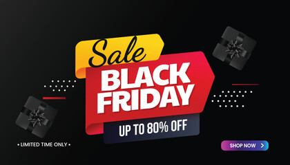 Black Friday Sale. Black Friday Banner, poster black background. Black friday sale banner design. Sales offer banner design. 