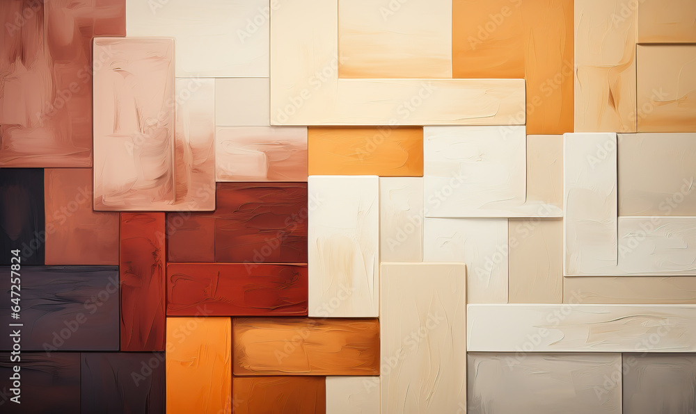 Poster wallpaper with textured 3d rectangles of different sizes.