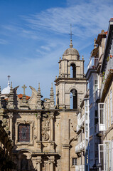 Fototapeta premium View at the facade of Santa Eufemia Church in Ourense , Galicia. Spain heritage