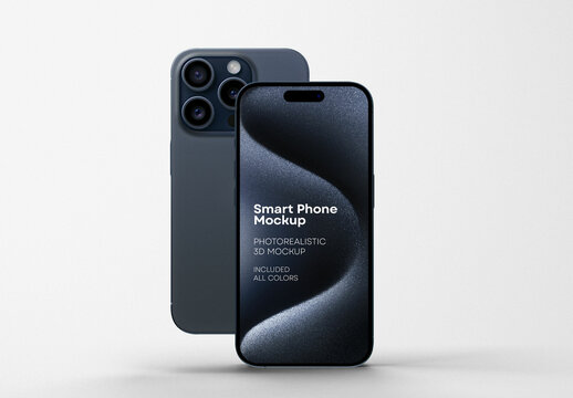 Dual View Smartphone Mockup &ndash; Realistic Front and Back Display for App Showcase and Branding