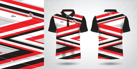 black red polo shirt sport sublimation jersey template