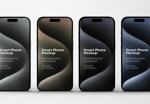 Three Smartphone Mockup Presentation &ndash; Modern Devices with Dynamic Highlights for Mobile App Design, UI Testing and Clean Product Display
