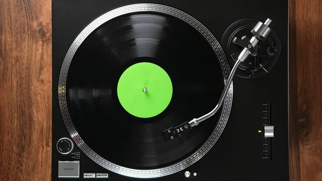 Vinyl Player from Above in a loop