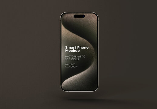 Single Smartphone Mockup &ndash; Minimal Front View on Dark Background for Elegant UI Showcase