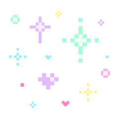Colorful Sparkling pixel art 8bit style