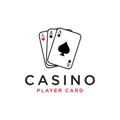 Premium ace poker card template logo element. Logo for gambling games, casinos, tournaments and clubs.