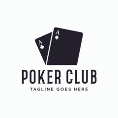 Premium ace poker card template logo element. Logo for gambling games, casinos, tournaments and clubs.