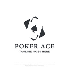 Premium ace poker card template logo element. Logo for gambling games, casinos, tournaments and clubs. - obrazy, fototapety, plakaty