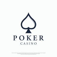 Fototapeta premium Premium ace poker card template logo element. Logo for gambling games, casinos, tournaments and clubs.
