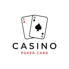 Premium ace poker card template logo element. Logo for gambling games, casinos, tournaments and clubs.