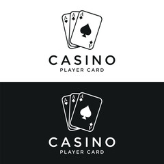 Premium ace poker card template logo element. Logo for gambling games, casinos, tournaments and clubs.
