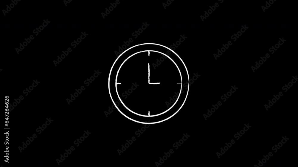 Poster clock icon frame by frame animation.