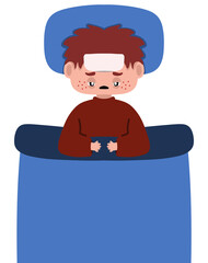 boy sick with smallpox