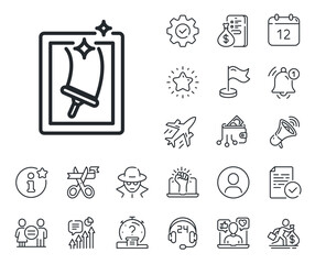 Washing service symbol. Salaryman, gender equality and alert bell outline icons. Window cleaning line icon. Housekeeping equipment sign. Window cleaning line sign. Vector