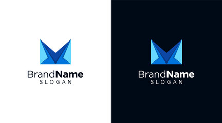 Letter M logo design for various types of businesses and company. colorful, modern, geometric letter M logo