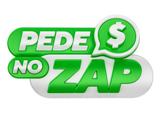 Offer label in brazilian portuguese ask no zap with transparent background in 3d render