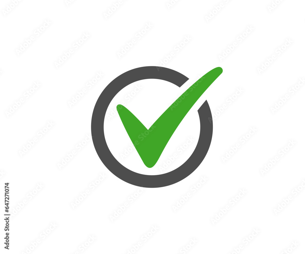 Poster check mark icon. simple check mark. quality sign icon. checklist symbol. correct vote choice isolate